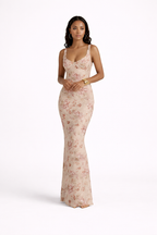 Erin | Floral Bodycon Maxi Dress | Elegant Wedding Guest & Occasion Wear