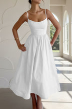 Megan | Women’s Sleeveless Cocktail Midi Dress | Timeless Elegance for Special Occasions