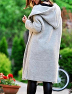 Amalia | Women's Longline Cardigan, Soft Wool Blend Winter Knit