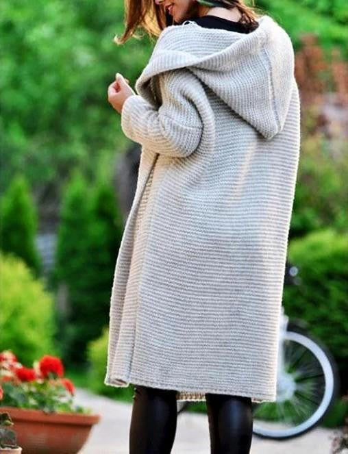 Amalia | Women's Longline Cardigan, Soft Wool Blend Winter Knit