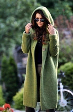 Amalia | Women's Longline Cardigan, Soft Wool Blend Winter Knit