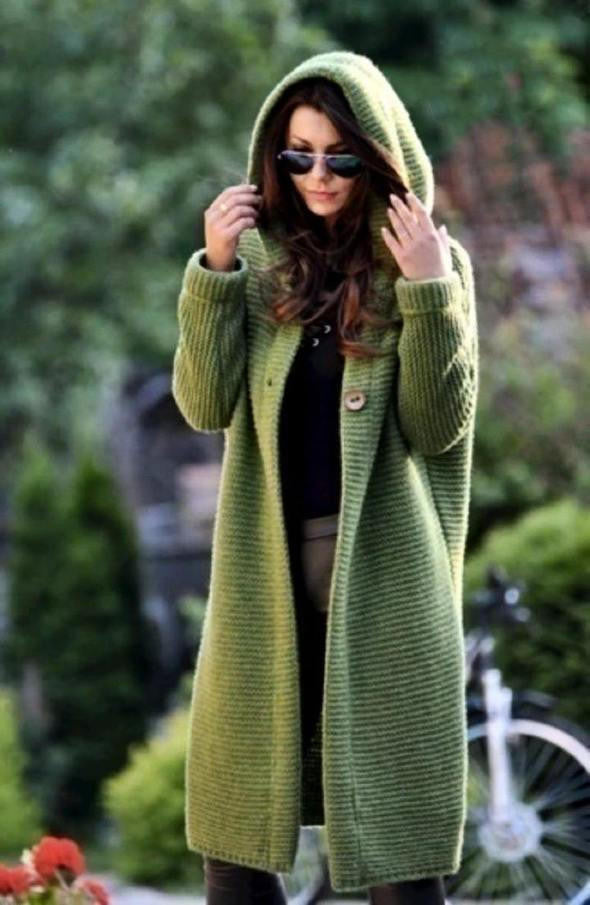 Amalia | Women's Longline Cardigan, Soft Wool Blend Winter Knit