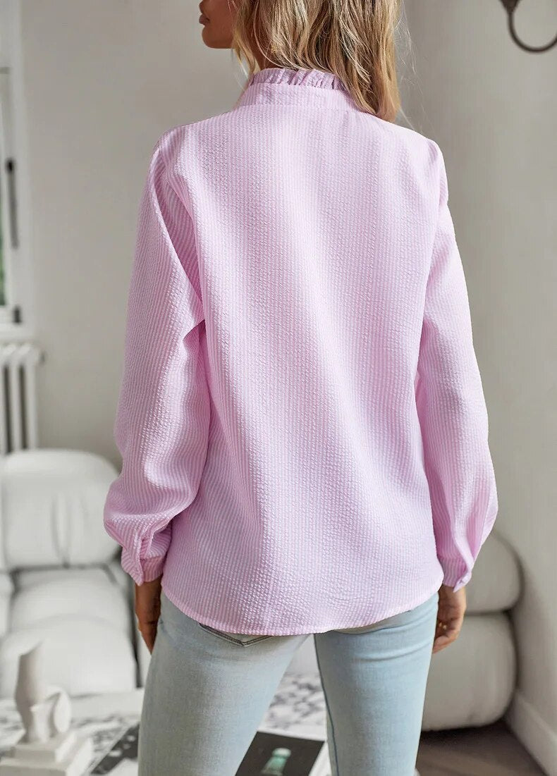 Cara | Women's Elegant Ruffle Collar Blouse | Feminine and Timeless