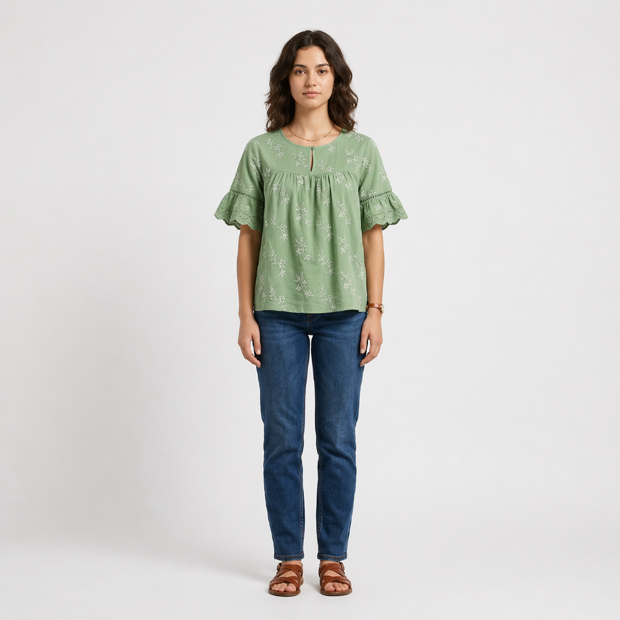 Sofia | Women's Green Casual Blouse