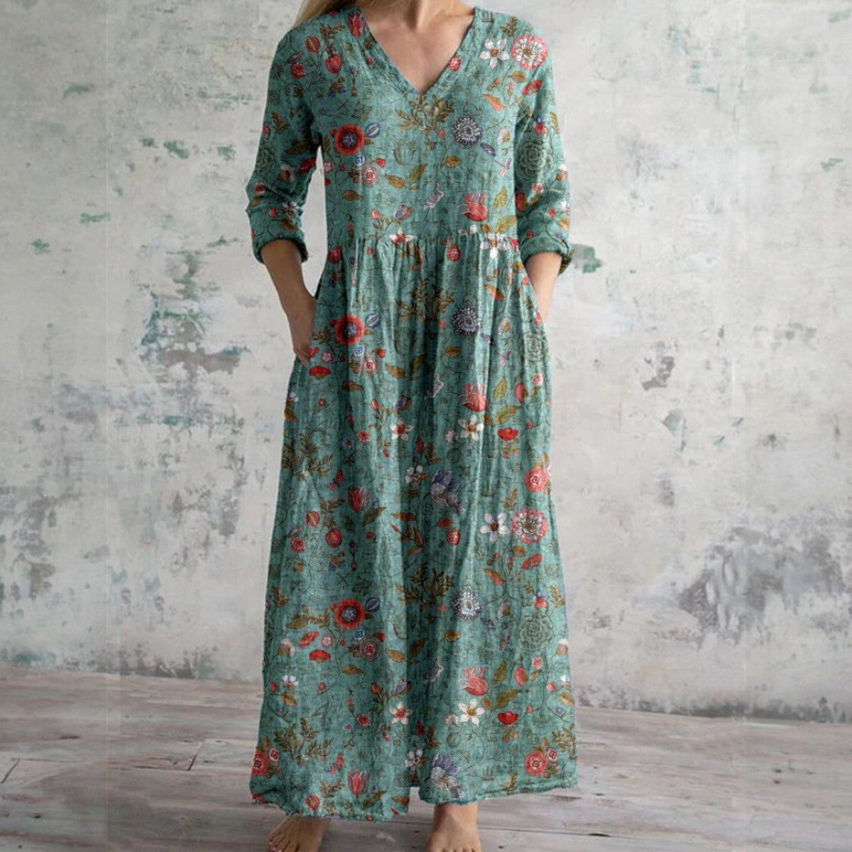 Haledd | Women’s Long Sleeve Floral Maxi Dress | Timeless Elegance with Romantic Floral Charm