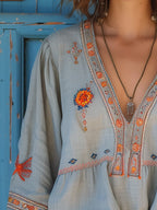 Elena | Boho Embroidered Summer Blouse | Lightweight Airy Fit