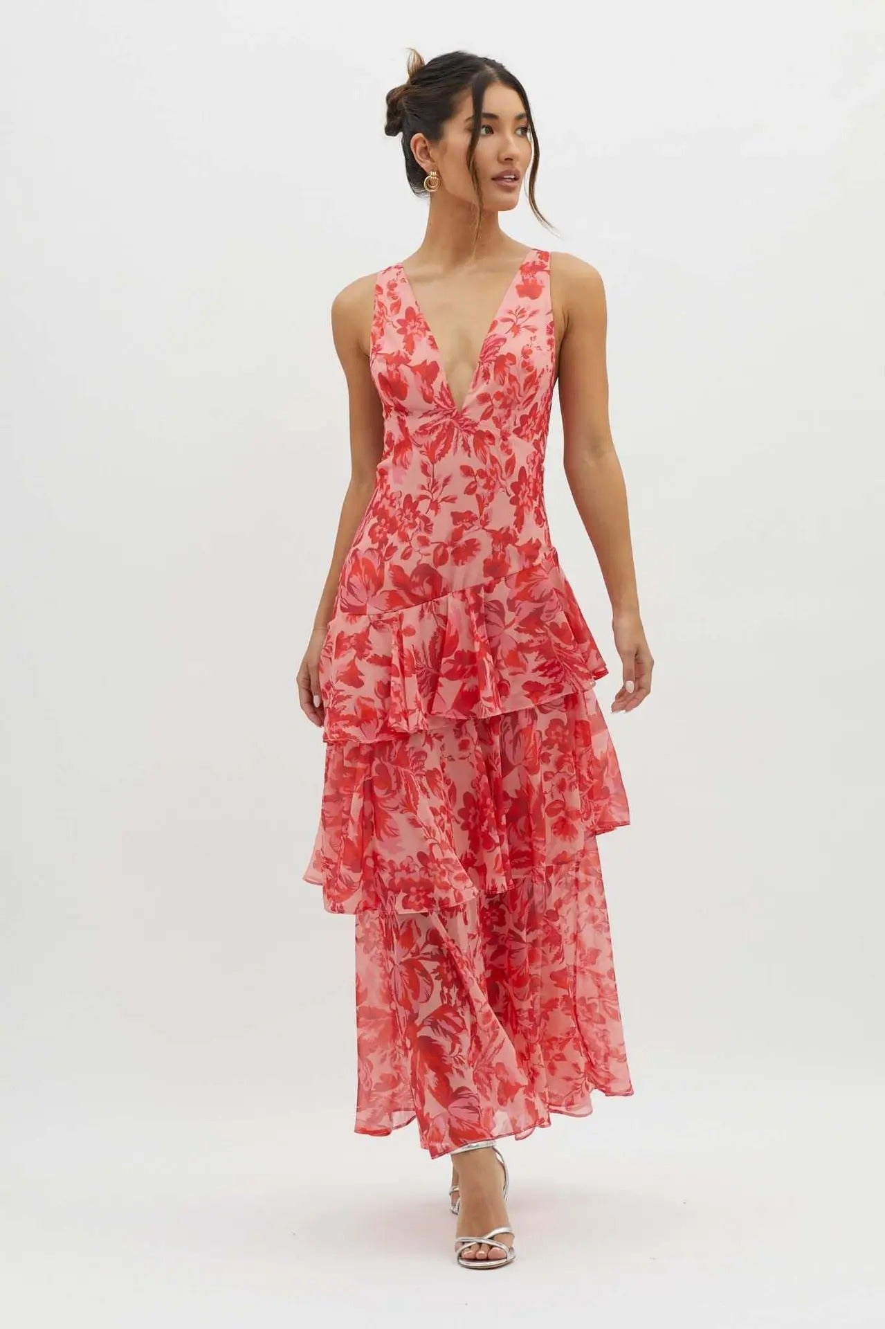 Freya | Women’s Floral Ruffled Maxi Dress | Romantic Flowing Summer Elegance