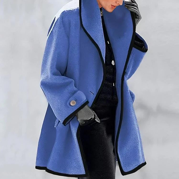 Luna | Women's Two-Tone Wide Collar Coat, Elegant Warm Winter Outerwear