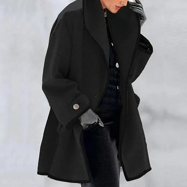 Luna | Women's Two-Tone Wide Collar Coat, Elegant Warm Winter Outerwear
