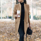Elena | Women's Mandarin Collar Coat, Elegant Warm Winter Outerwear