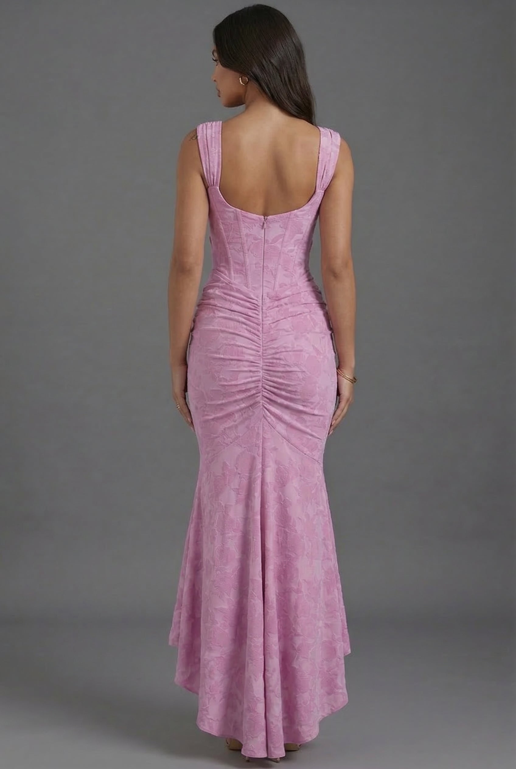 Nora | Floral Corset Ruched Fishtail Dress | Elegant Wedding Guest Silhouette