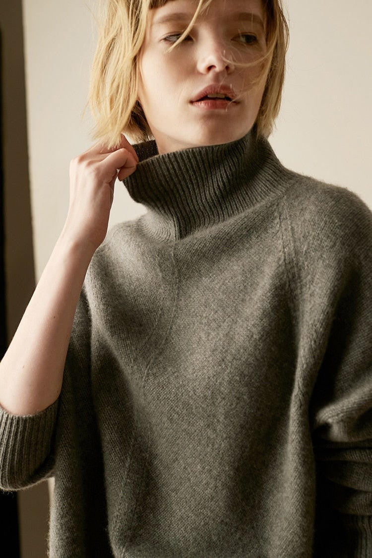 Olivia | Women's Oversized Cashmere Sweater, Soft Winter Knit Pullover