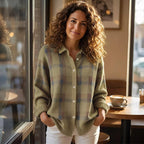 Alice | Women's Retro Wool Blend Sweater, Contrast Knit Winter Pullover