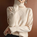 Amina | Women's Cashmere Turtleneck Sweater, Soft Winter Knit Pullover