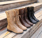 Milena | Women's Foldable Knee-High Boots, Faux Leather Winter Boots