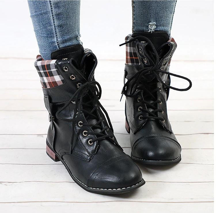 Milena | Women's Foldable Knee-High Boots, Faux Leather Winter Boots