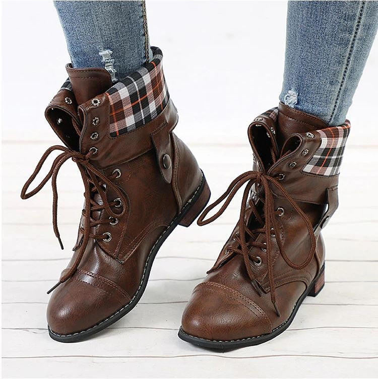 Milena | Women's Foldable Knee-High Boots, Faux Leather Winter Boots