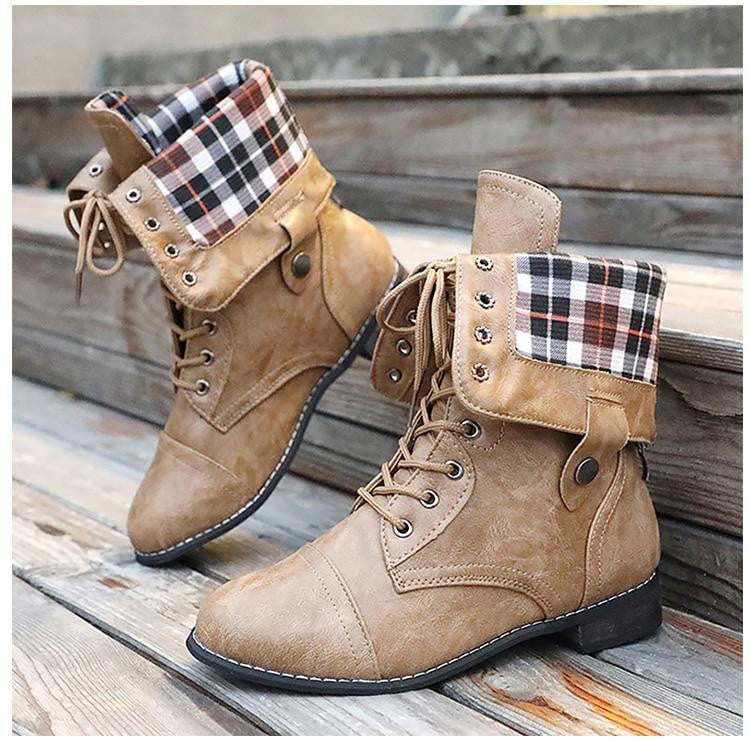 Milena | Women's Foldable Knee-High Boots, Faux Leather Winter Boots