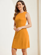 Holly | Sleeveless A-Line Midi Work Dress | Elegant Solid Color Office Style
