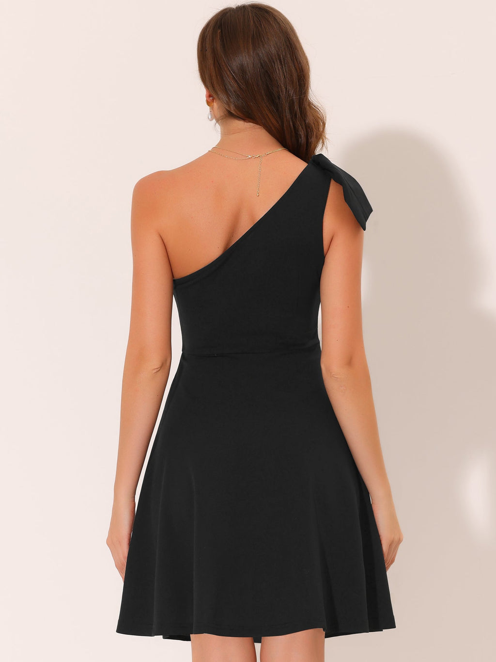 Ivy | One Shoulder Bow Midi Dress with Pockets | Elegant A-Line Occasion Wear
