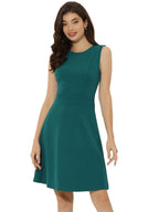 Holly | Sleeveless A-Line Midi Work Dress | Elegant Solid Color Office Style