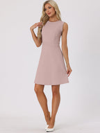 Holly | Sleeveless A-Line Midi Work Dress | Elegant Solid Color Office Style