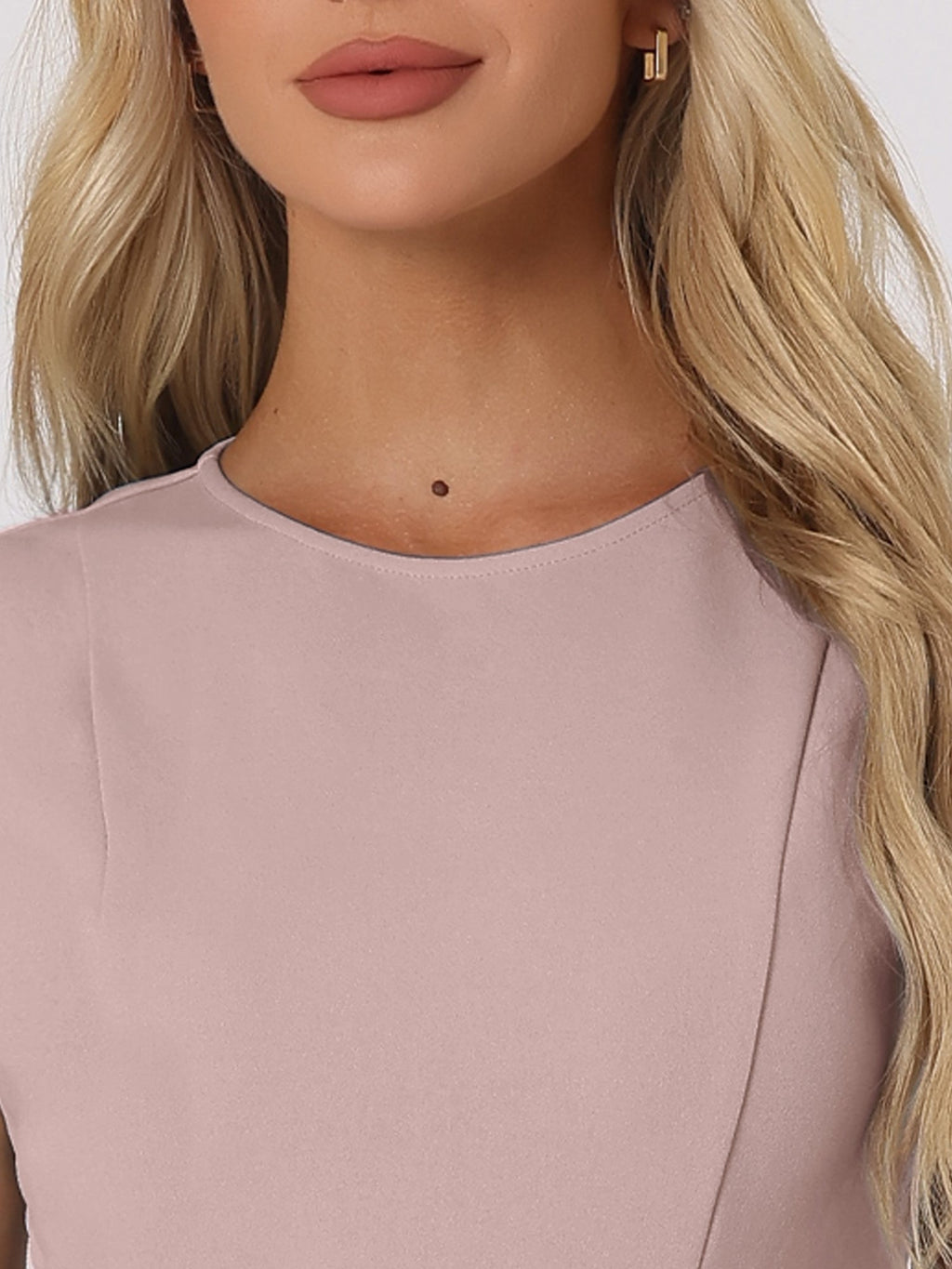 Holly | Sleeveless A-Line Midi Work Dress | Elegant Solid Color Office Style