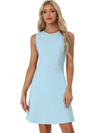 Holly | Sleeveless A-Line Midi Work Dress | Elegant Solid Color Office Style