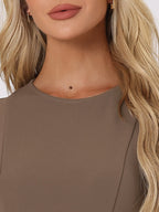 Holly | Sleeveless A-Line Midi Work Dress | Elegant Solid Color Office Style
