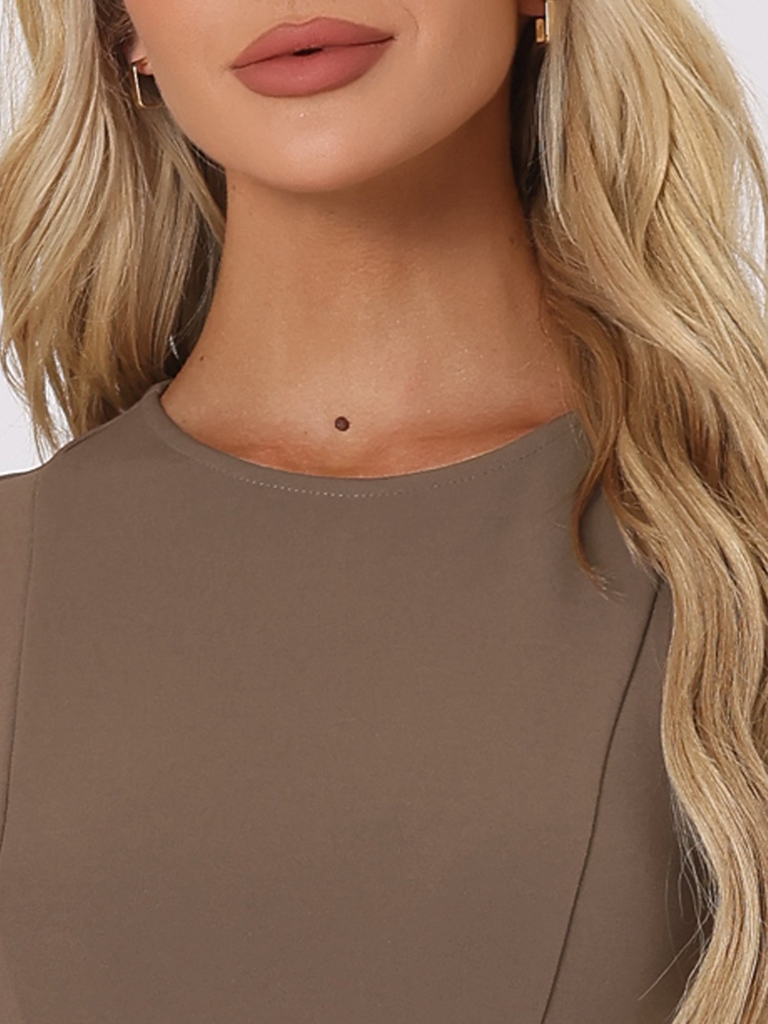Holly | Sleeveless A-Line Midi Work Dress | Elegant Solid Color Office Style