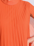 Zoe | Flowy Cape Sleeve Pleated Chiffon Mini Dress | Elegant Movement and Effortless Glam