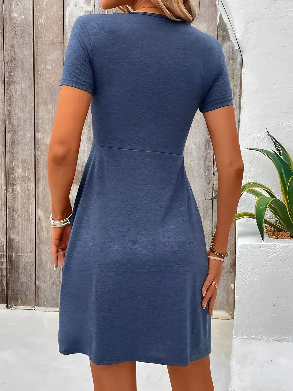 Molly | V Neck Ruched Mini Dress for Women | Casual Chic Everyday Style