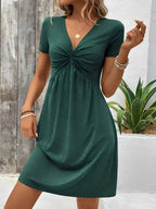 Molly | V Neck Ruched Mini Dress for Women | Casual Chic Everyday Style