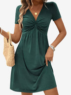 Molly | V Neck Ruched Mini Dress for Women | Casual Chic Everyday Style