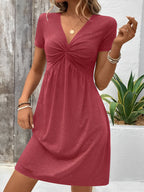 Molly | V Neck Ruched Mini Dress for Women | Casual Chic Everyday Style