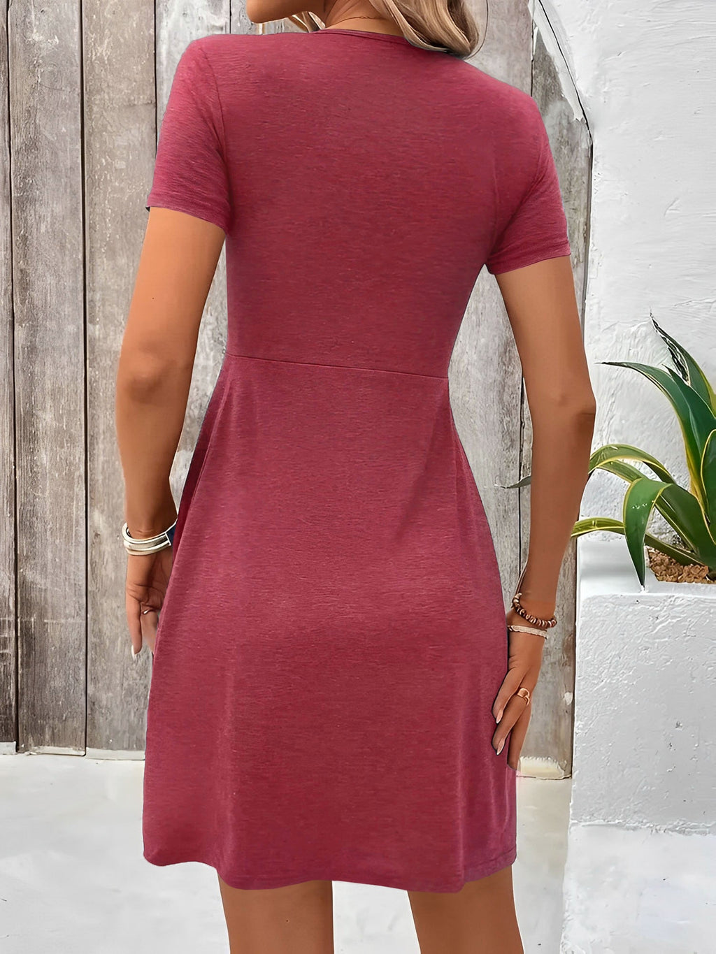Molly | V Neck Ruched Mini Dress for Women | Casual Chic Everyday Style