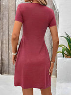 Molly | V Neck Ruched Mini Dress for Women | Casual Chic Everyday Style