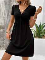 Molly | V Neck Ruched Mini Dress for Women | Casual Chic Everyday Style