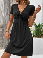Molly | V Neck Ruched Mini Dress for Women | Casual Chic Everyday Style