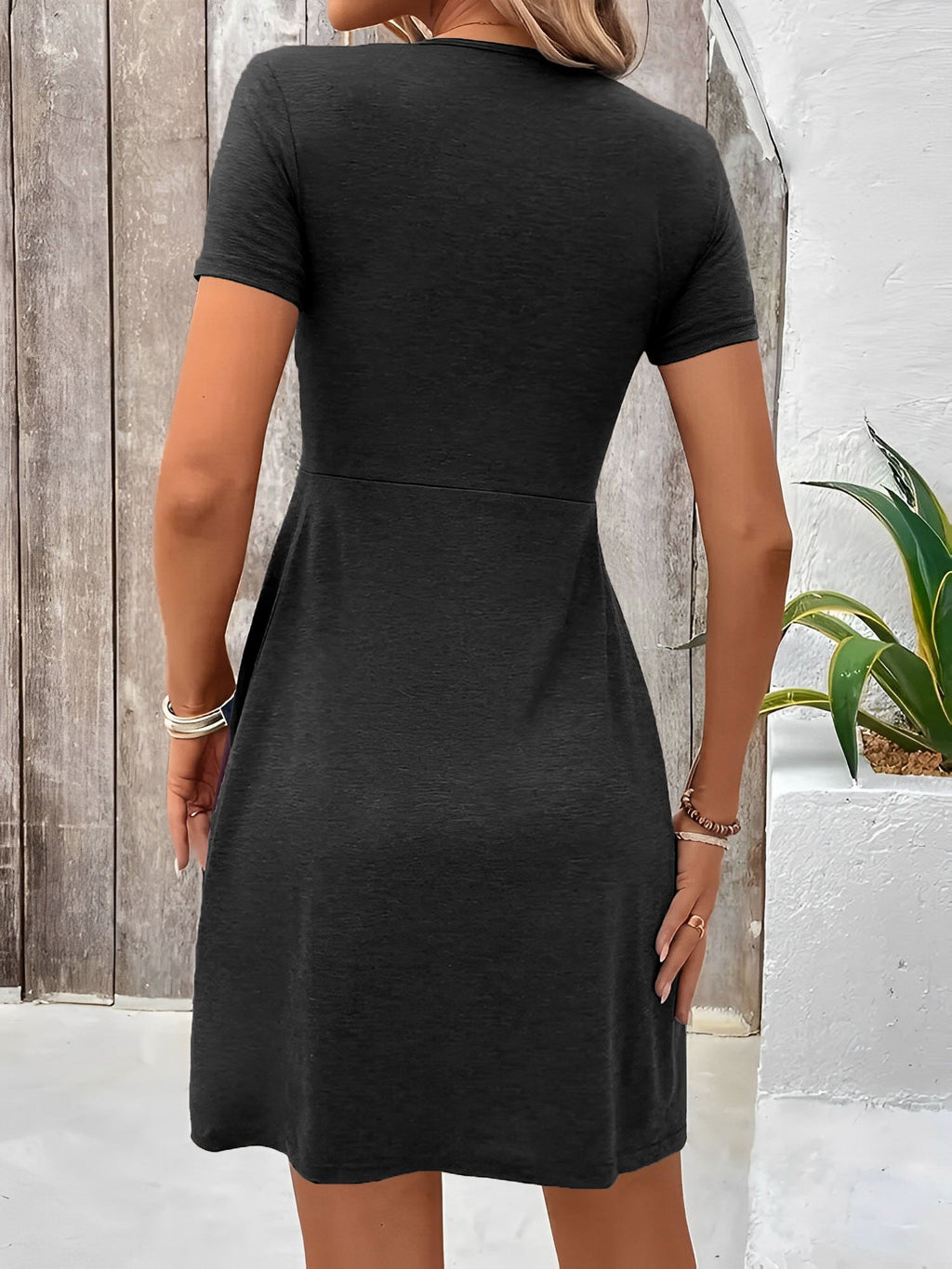 Molly | V Neck Ruched Mini Dress for Women | Casual Chic Everyday Style