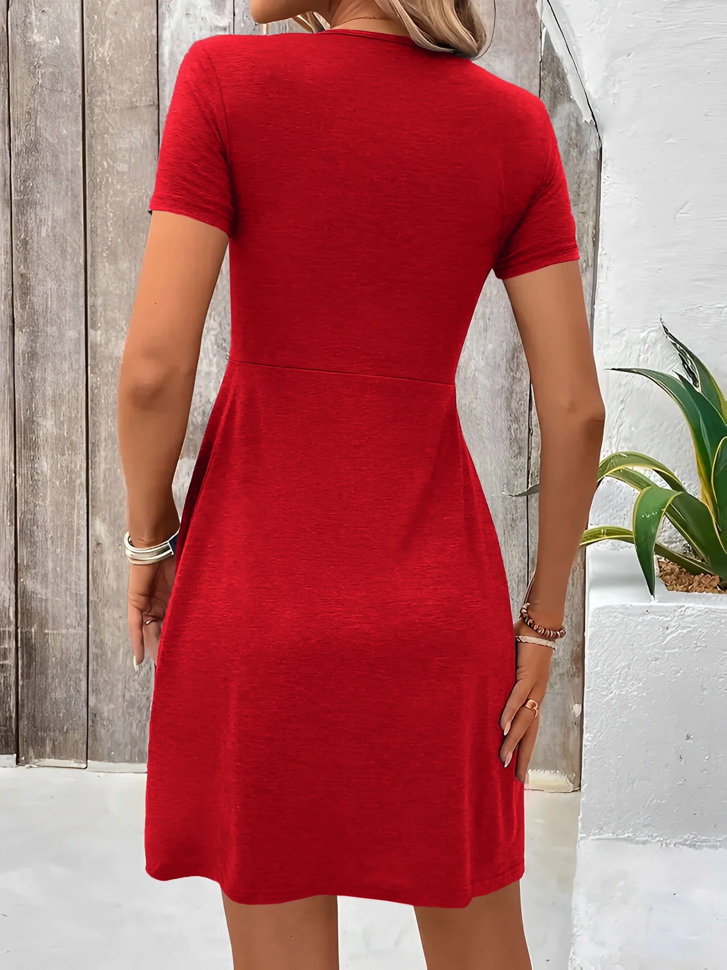 Molly | V Neck Ruched Mini Dress for Women | Casual Chic Everyday Style