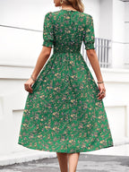 Eva | Floral Puff Sleeve Midi Dress | Feminine and Effortlessly Chic
