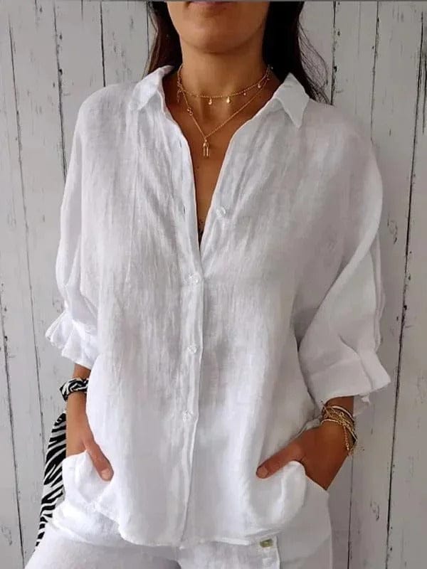 Anna | Women’s Relaxed Button-Up Long Sleeve Shirt | Casual and Timeless