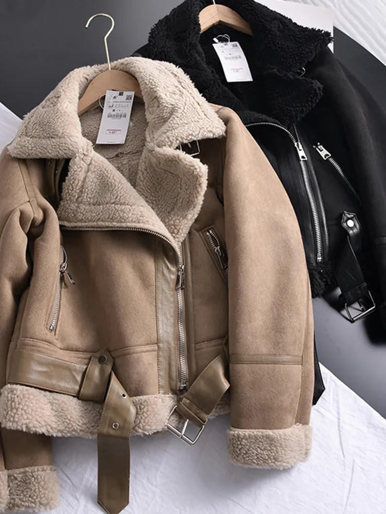 Ashley | Women's Short Suede Jacket, Minimalist Casual Outerwear for Fall