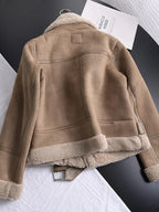 Ashley | Women's Short Suede Jacket, Minimalist Casual Outerwear for Fall