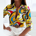 Aria | Women's Lapel Collar Blouse | Elegant Style and Modern Sophistication