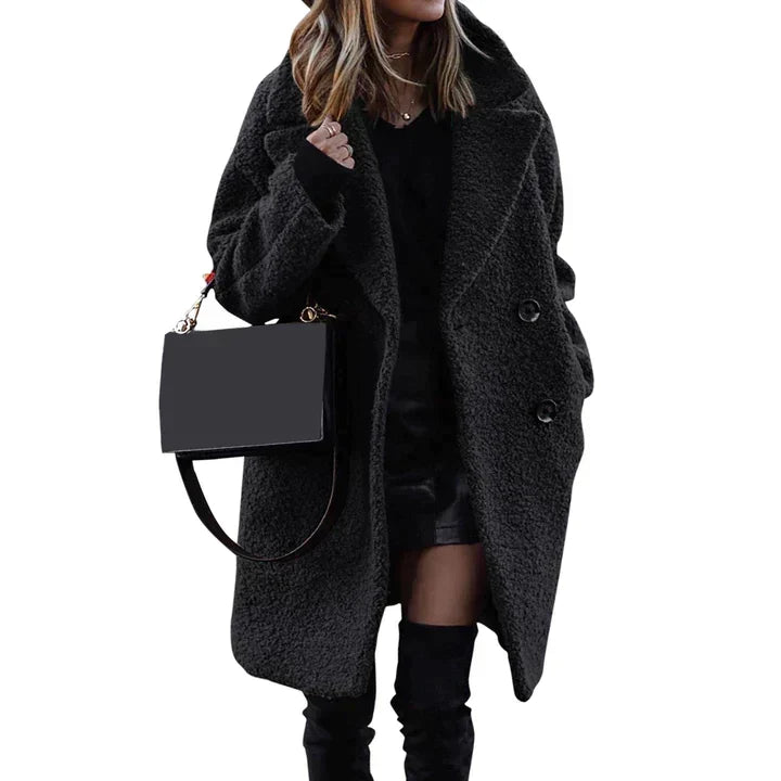 Karin | Women's Mid-Length Coat, Elegant Wool Blend Winter Outerwear