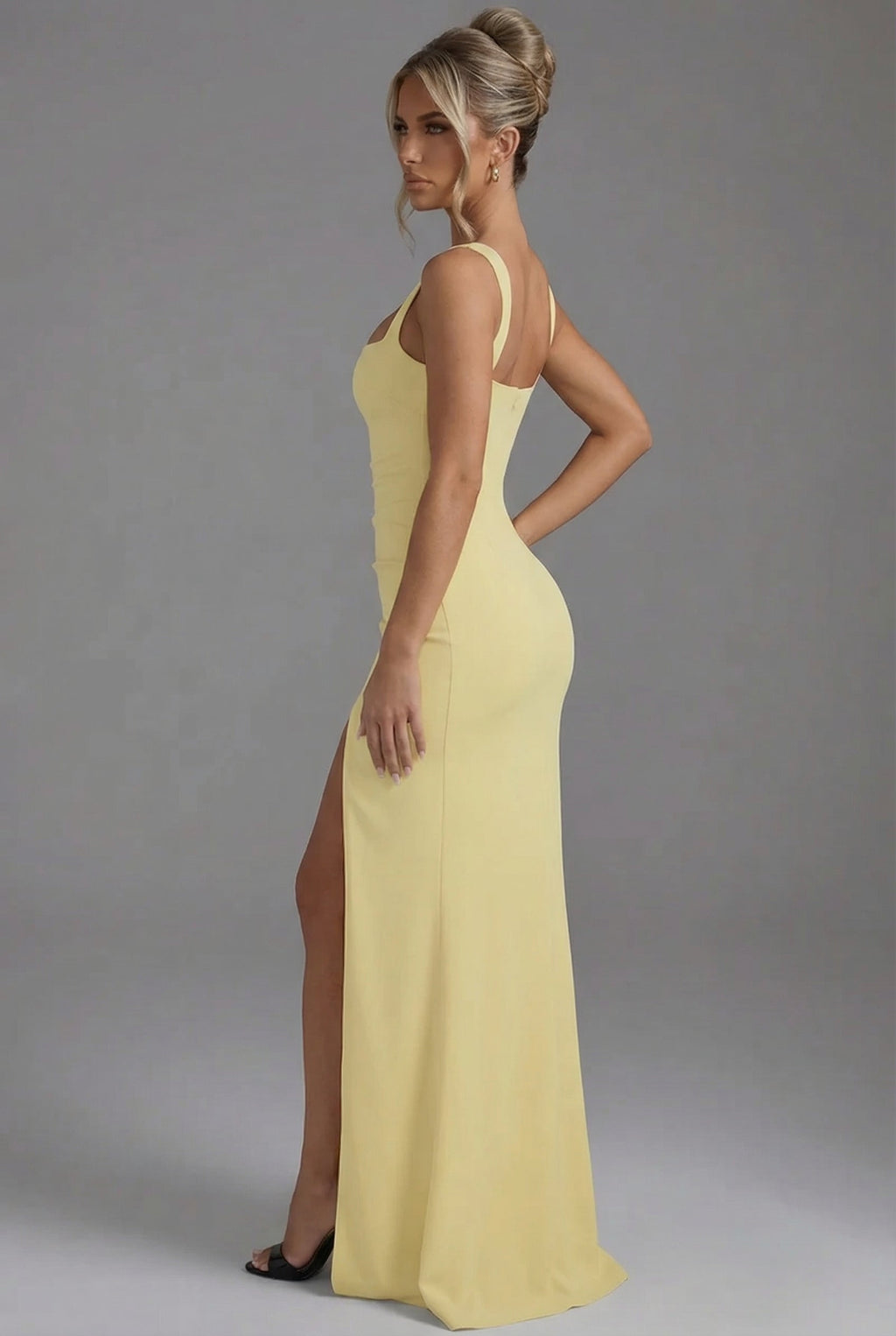 Isla | Elegant Bodycon Slip Maxi Dress | Open Back & Leg Split Glam
